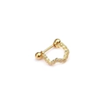 Gold wave cartilage piercing earring with micro-paved zircons and screw ball back - Gold Wave Zirconia Style (金色2#)