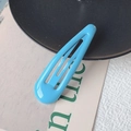 Bright blue teardrop BB hair clip with smooth lacquer finish for women - Sky Blue