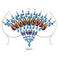 Sexy blue and purple crystal chest jewels X0013 rhinestone body tattoo sticker stickers - X0013-Blue Purple Iridescent Gems