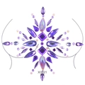 Self-adhesive purple crystal body jewel stickers with symmetrical teardrop and diamond shapes - X0021-Purple Symmetrical Gems Style