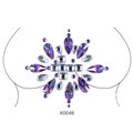 X0048 Sexy purple and silver crystal body gems and rhinestone chest tattoo stickers - X0048-Purple Silver Radial Pattern