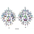 Iridescent crystal chest jewelry set with teardrop and marquise gems in pattern X0058 - X0058-Iridescent Teardrop Marquise Symmetrical