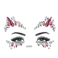 L0053 pink teardrop acrylic face gem set for Halloween festival makeup look - Pink Iridescent Teardrop Style (L0053)