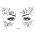 Iridescent acrylic rhinestone face stickers with model drawing, style L0087 - L0087 Rainbow Iridescent Multi-shape Gems