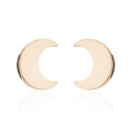 Symmetrische Mondsichel-Ohrstecker aus Edelstahl in poliertem hellem Gold-Finish - Halbmond / Gold