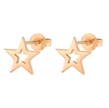 Minimalist rose gold hollow star earrings in stainless steel on white background - Hollow Star / Rose Gold