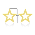 Minimalist 8mm gold hollow star stud earrings with mirror reflection on white background - Hollow Star / Gold