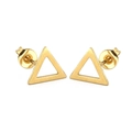 Minimalist gold hollow triangle stud earrings with a polished geometric finish for women - Triangle / Gold