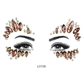 L0106 Face gems sticker with brown and iridescent rhinestones for Halloween music festivals - Brown Iridescent Rhombus Style (L0106)