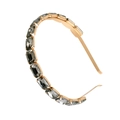 Elegant thin gold metal headband with grey rectangular rhinestones for women - Grey Rhinestone