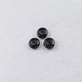 Detalle macro de cuentas de posicionamiento de 8mm en acero inoxidable con anillo de goma interno - 8mm / Negro