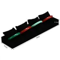Black velvet single-row jewelry display tray with four pillows for watches and bracelets - Black