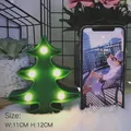 Mini green Christmas tree LED night light with 5 warm yellow bulbs 11x12cm - Green Christmas Tree