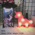 Mini pink unicorn LED night light with 6 warm bulbs, compact size 12x11cm for desk - Pink Horse