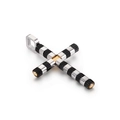 Colgante cruz clásico de acero inoxidable en plata y oro para collar de hombre - Colgante de Cruz Tricolor con Textura Mecánica (KP93463-KLX)