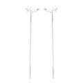 Silver star tassel drop earrings with sparkling gradient zircon stones for women - Copper / Silver Star Threader