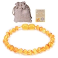Natural Baltic amber baby bracelet in honey yellow with safety clasp and certificate - 14-15cm Golden Amber Bracelet