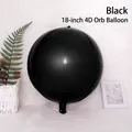 Glossy 18-inch black 4D spherical aluminum foil balloon for party decorations - 4D Sphere Black / 18 Inch
