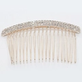 Peigne à cheveux élégant en métal doré avec double rangée de strass étincelants - Style Barre Droite 8799