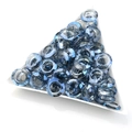 Blue faceted crystal glass ring beads for nail art and DIY jewelry making in a white tray - Dark Blue Plated