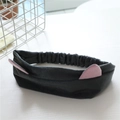 Elastic dark grey plush headband with pink cat ears for makeup and face washing - Cat Ears / Gray