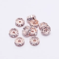 Rose gold crystal spacer beads for jewelry making, 10 pieces of sparkling rondelle beads - 8mm / Rose Gold