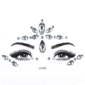 Face jewel tattoo stickers L0196 with silver acrylic diamonds for DIY beauty makeup - L0196 Silver Clear Decorative Gems