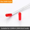 Red 4mm protective PVC end cap for 3.8mm-4.2mm metal hooks and shelf displays - 4mm Thick Red Protective Caps (10 Pack)