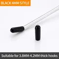 4mm black PVC protective end caps for wall hooks, fits 3.8mm to 4.2mm metal wire hooks - 4mm Thick Black Protective Caps (10 Pack)