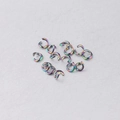 Macro shot of colorful rainbow finish stainless steel open rings for DIY jewelry making - Rainbow (100Pcs/Pack)