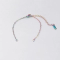 2mm rainbow stainless steel chain bracelet with lobster clasp and extension link - 2mm Width 20+5cm Length / Rainbow