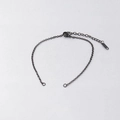 Black 2mm stainless steel DIY bracelet chain with lobster clasp and extension - Black