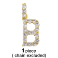 Dettaglio del ciondolo lettera B placcato oro con pietre di zircone cubico incastonate - Pendente Lettera B (Senza Catena)
