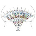 Iridescent crystal body jewelry sticker X0014 with teardrop and round rhinestone patterns - X0014-Colorful Polygonal Rhinestones