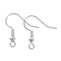 Ganchos para pendientes de plata con cuentas y espiral para joyería artesanal DIY - Plateado