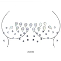 Iridescent teardrop and silver round crystal body jewels stickers set, model X0035 - X0035-Iridescent Teardrop Silver Round Gems