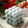Blue bubble cube scented candle in Wild Bluebell fragrance, size 6x6x5.5cm for home decor - Bubble / Blue / Bluebell