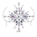 Iridescent crystal body stickers in teardrop and diamond shapes for breast makeup decoration - X0050-Colorful Transparent Teardrop Style
