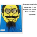 Funny black mustache and glasses prop set in themed packaging for Halloween costume - Glasses & Mustache 3-Piece Set Black