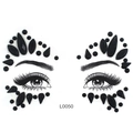 L0050 black acrylic face gems and eye rhinestones for Halloween party makeup - Black Rhinestone Symmetrical Style (L0050)