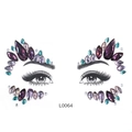 Purple and teal face jewelry gems with teardrop shapes for eye decoration, model L0064 - Purple Blue Green Iridescent Style (L0064)