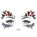 Face gem stickers set L0095 for eyes with red black silver and AB rhinestones - Red Black Silver Colorful Style (L0095)