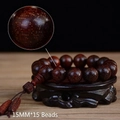 Bracciale in legno di sandalo con stelle dorate e supporto decorativo in legno - Stella d'Oro Esplosiva Alta Densità 15mm*15 Perle (Stile Intaglio Dzi)