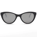 Occhiali da sole vintage gatto con montatura nera lucida e lenti grigio fumo - Montatura Nera Specchio Argento