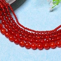 Perle tonde in agata rossa naturale per creazione gioielli fai-da-te varie misure - 6MM Agata Rossa Naturale (Circa 65 Perline) / Grado 7A (Rosso Lubrificato)