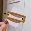 Chic mustard yellow rectangular acrylic hair clip on display card for hair styling - Rectangle / Turmeric