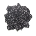 Oversized black scrunchie with white polka dot pattern and pleated fabric texture - Large Black Dot