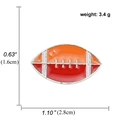 American Football Emaille-Anstecknadel in Orange und Rot, 2,8x1,6 cm Größe und 3,4g Gewicht - Rugby Stil (A00584)