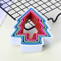 Nested Christmas tree shaped cookie cutters in five various vibrant colors for baking - Christmas Tree Shape/5-Piece Set