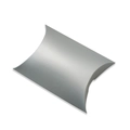Silver matte pillow-shaped gift box with curved fold edges for wedding candy favors - Silver